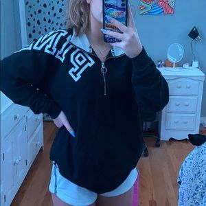VS Pink black quarter zip sweatshirt